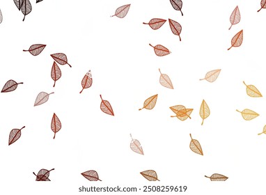 Light Red, Yellow vector sketch pattern. Abstract leaves with gradient on simple background. A new texture for your design.