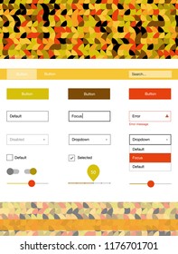 Light Red, Yellow vector style guide with circles. Modern Style guide with colorful gradient circles in its header. This sample is for your landing page.