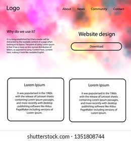 Light Red, Yellow vector style guide with sky stars. Colorful ui/ux kit with header consisted of clouds & stars. This sample is for your landing page.