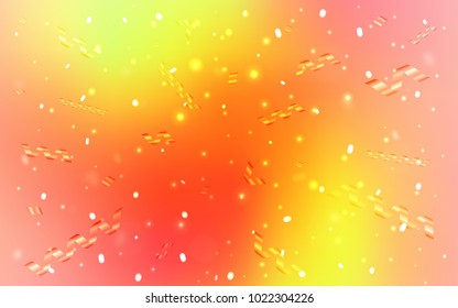 Light Red, Yellow vector template with carnival confetti. Glitter abstract illustration with colorful confetti, ribbons. The pattern can be used for birthday gifts, congratulations.