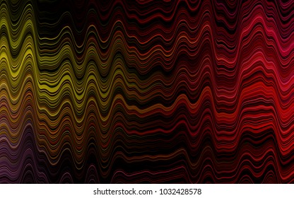 Light Red, Yellow vector template with bent lines. A vague circumflex abstract illustration with gradient. The template for cell phone backgrounds.