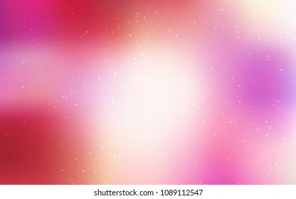 Light Red, Yellow vector template with space stars. Blurred decorative design in simple style with galaxy stars. Template for cosmic backgrounds.