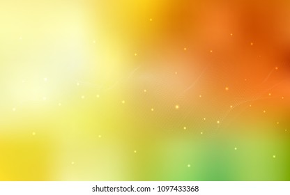 Light Red, Yellow vector template with circles. Beautiful colored illustration with blurred circles in nature style. Completely new template for your brand book.