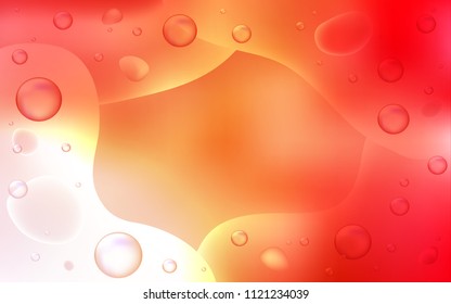 Light Red, Yellow vector template with abstract circles. Geometric illustration in memphis style with gradient.  Textured wave pattern for backgrounds.