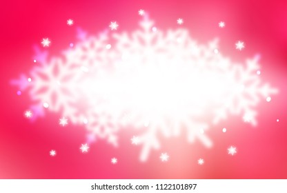 Light Red, Yellow vector template with ice snowflakes. Shining colored illustration with snow in christmas style. The pattern can be used for year new  websites.