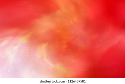 Light Red, Yellow vector template with space stars. Blurred decorative design in simple style with galaxy stars. Template for cosmic backgrounds.