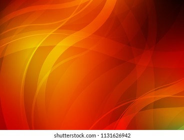 Light Red, Yellow vector template with bent ribbons. Shining illustration, which consist of blurred lines, circles. Textured wave pattern for backgrounds.