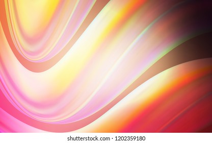 Light Red, Yellow vector template with bent lines. Modern gradient abstract illustration with bandy lines. A new texture for your  ad, booklets, leaflets.