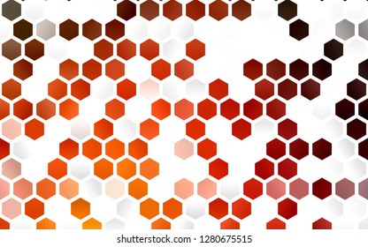 Light Red, Yellow vector template in hexagonal style. Illustration with set of colorful hexagons. Pattern for ads, leaflets.