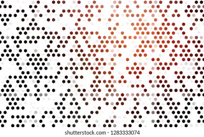 Light Red, Yellow vector template in hexagonal style. Illustration of colored hexagons on white surface. Design for textile, fabric, wallpapers.