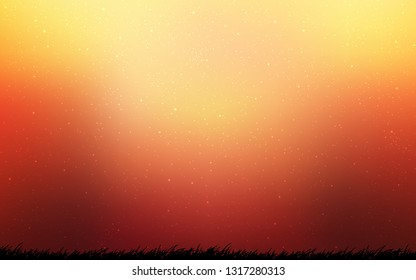 Light Red, Yellow vector template with space stars. Glitter abstract illustration with colorful cosmic stars. Template for cosmic backgrounds.