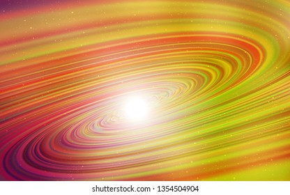 Light Red, Yellow vector template with space stars. Glitter abstract illustration with colorful cosmic stars. Best design for your ad, poster, banner.
