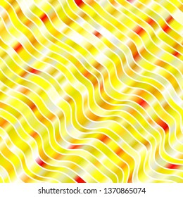 Light Red, Yellow vector template with curved lines. Colorful illustration in abstract style with bent lines. Template for your UI design.