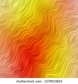 Light Red, Yellow vector template with lines. Abstract illustration with gradient bows. Pattern for websites, landing pages.