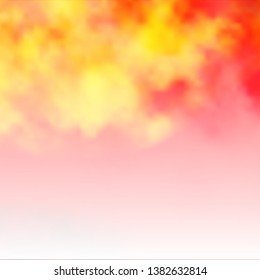 Light Red, Yellow vector template with sky, clouds. Shining illustration with abstract gradient clouds. Colorful pattern for appdesign.