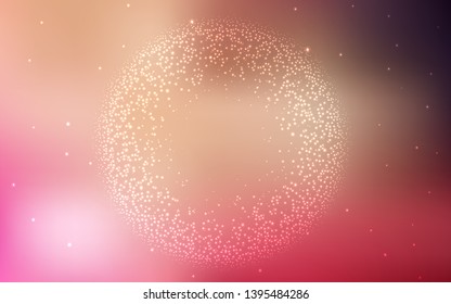 Light Red, Yellow vector template with space stars. Modern abstract illustration with Big Dipper stars. Pattern for futuristic ad, booklets.