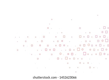 Light Red, Yellow vector template with spots, rectangles. Decorative design in abstract style with circles, rectangles. Template for your brand book.