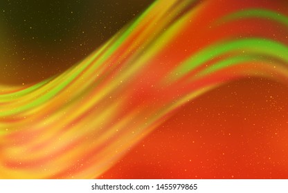 Light Red, Yellow vector template with space stars. Shining illustration with sky stars on abstract template. Pattern for futuristic ad, booklets.