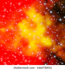 Light Red, Yellow vector template with neon stars. Colorful illustration in abstract style with gradient stars. Pattern for wrapping gifts.