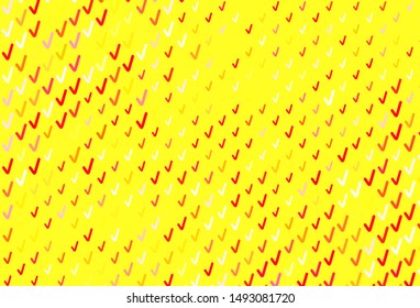 Light Red, Yellow vector template with bent lines. Creative illustration in halftone style with gradient. A new texture for your  ad, booklets, leaflets.