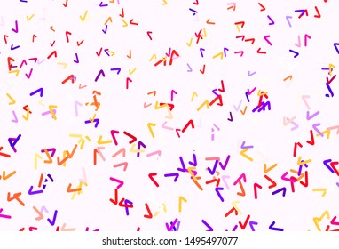 Light Red, Yellow vector template with bent lines. Shining colorful illustration in simple style. The best colorful design for your business.