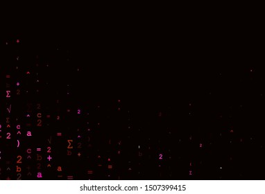Light Red, Yellow vector template with math simbols. Shining colorful illustration with isolated Digit signs. Smart design for your university promotion.