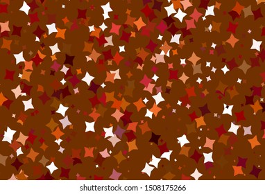 Light Red, Yellow vector template with sky stars. Shining colored illustration with stars. Best design for your ad, poster, banner.