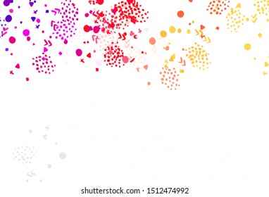 Light Red, Yellow vector template with chaotic shapes. Modern abstract illustration with colorful random forms. Best smart design for your business.