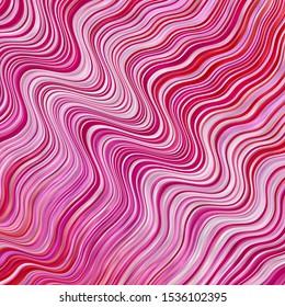 Light Red, Yellow vector template with wry lines. Colorful illustration in circular style with lines. Pattern for websites, landing pages.