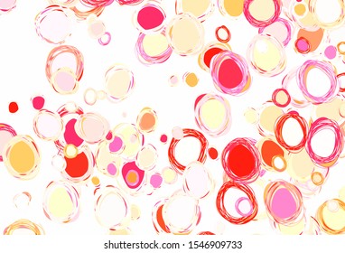 Light Red, Yellow vector template with circles. Blurred bubbles on abstract background with colorful gradient. Pattern for ads, leaflets.