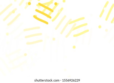 Light Red, Yellow vector template with repeated sticks, dots. Shining colored illustration with sharp stripes. Template for your beautiful backgrounds.