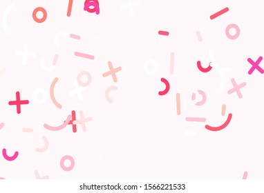Light Red, Yellow vector template with math simbols. Shining colorful illustration with isolated Digit signs. Pattern for ad, booklets, leaflets of education.