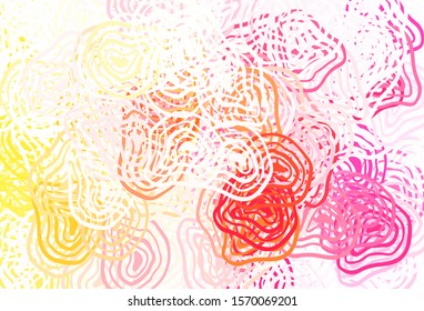 Light Red, Yellow vector template with chaotic shapes. Colorful chaotic forms with gradient in modern style. Modern design for your business card.