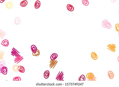 Light Red, Yellow vector template with circles. Blurred decorative design in abstract style with bubbles. Completely new template for your brand book.