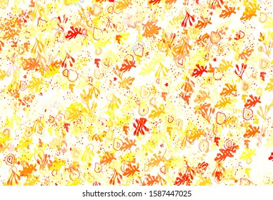 Light Red, Yellow vector template with chaotic shapes. Decorative design in abstract style with random forms. Background for a cell phone.