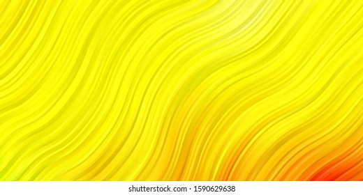 Light Red, Yellow vector template with lines. Illustration in abstract style with gradient curved.  Design for your business promotion.