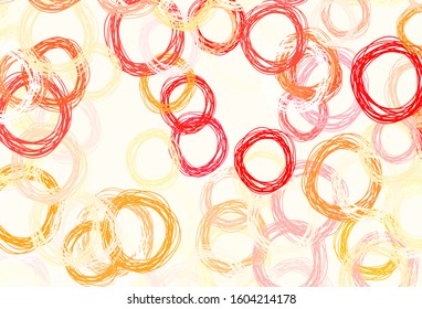 Light Red, Yellow vector template with circles. Blurred decorative design in abstract style with bubbles. Pattern for textures of wallpapers.