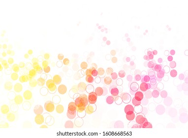 Light Red, Yellow vector template with circles. Abstract illustration with colored bubbles in nature style. New template for your brand book.