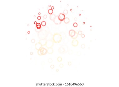 Light Red, Yellow vector template with circles. Modern abstract illustration with colorful water drops. Design for your business advert.