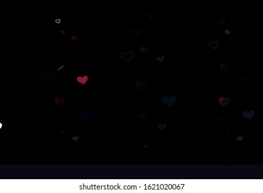 Light Red, Yellow vector template with doodle hearts. Beautiful celebration style hearts on abstract illustration. Pattern for valentine's ad, booklets.