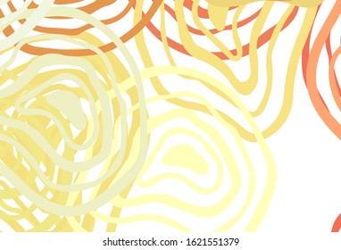 Light Red, Yellow vector template with bent lines. Creative illustration in halftone style with gradient. A completely new template for your design.