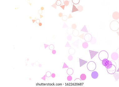 Light Red, Yellow vector template with crystals, circles. Beautiful illustration with circles, triangles in nature style. Pattern for commercials.