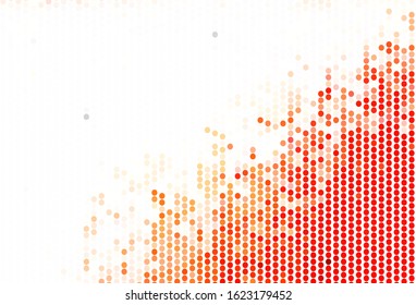 Light Red, Yellow vector template with circles. Blurred decorative design in abstract style with bubbles. Pattern for futuristic ad, booklets.