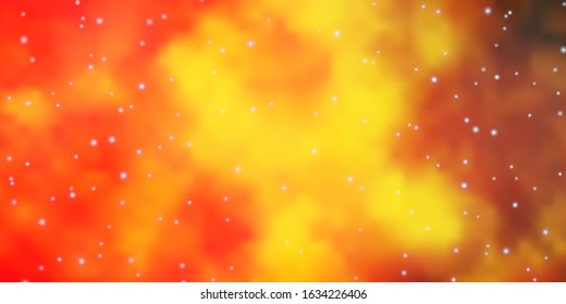 Light Red, Yellow vector template with neon stars. Decorative illustration with stars on abstract template. Pattern for websites, landing pages.