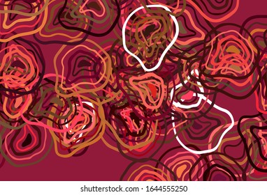Light Red, Yellow vector template with bent lines. Creative illustration in halftone style with gradient. Brand new design for your ads, poster, banner.