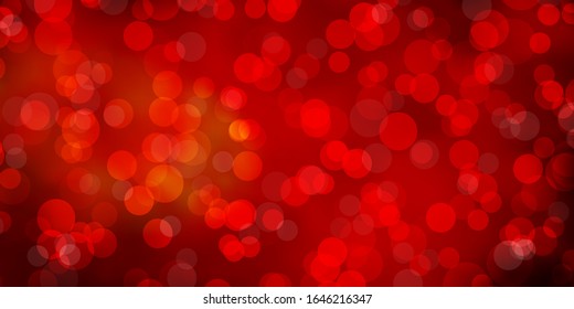 Light Red, Yellow vector template with circles. Glitter abstract illustration with colorful drops. Pattern for booklets, leaflets.