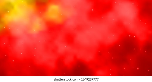 Light Red, Yellow vector template with neon stars. Decorative illustration with stars on abstract template. Best design for your ad, poster, banner.