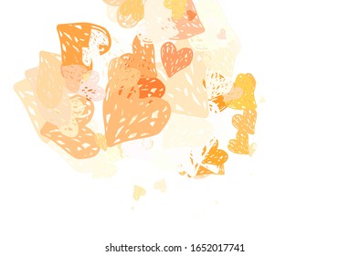 Light Red, Yellow vector template with doodle hearts. Illustration with shapes of gradient hearts on blur backdrop. Pattern for valentine's ad, booklets.