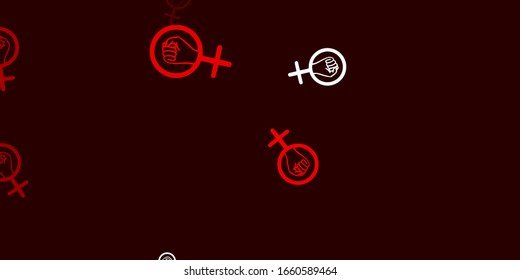 Light Red, Yellow vector template with businesswoman signs. Colorful feminism symbols with a gradient in modern style. Design for International Women’s Day.