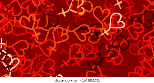 Light Red, Yellow vector template with businesswoman signs. Simple design in abstract style with women’s rights activism. Simple design for your web site.